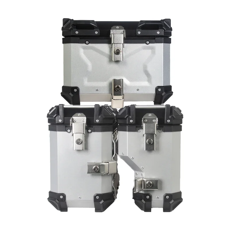 

38 L Side Boxes+45l Tail Box 3 Pcs Set Motorbike Pannier Case Aluminum Motorcycle Box for Storage