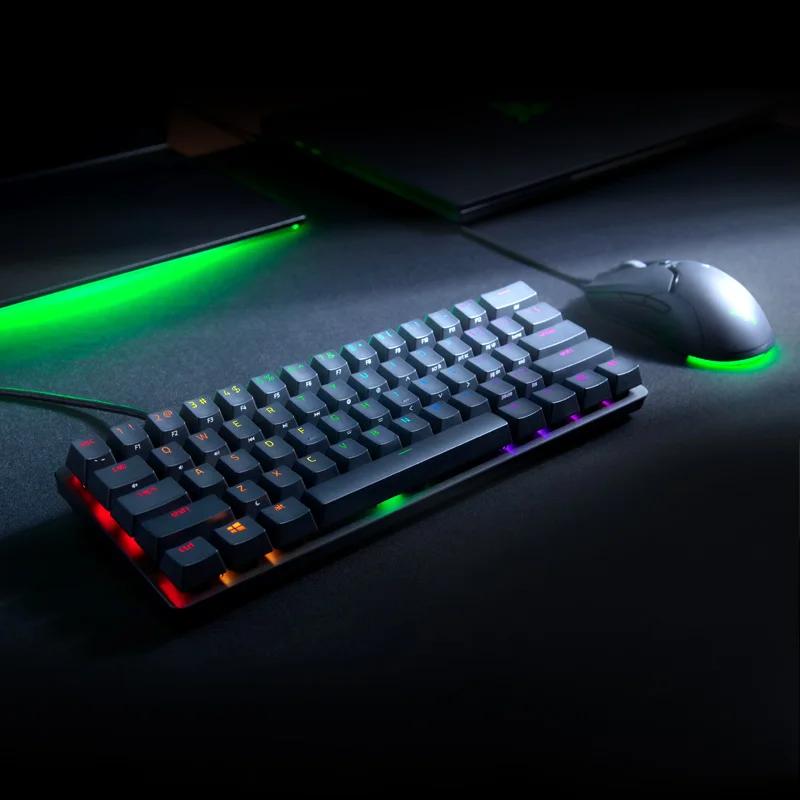 Imagem -03 - Razer Huntsman Mini Clicky Linear Switch Layout dos Eua Teclado para Jogos 60 com Interruptor Óptico. Teclas Pbt Duplas.