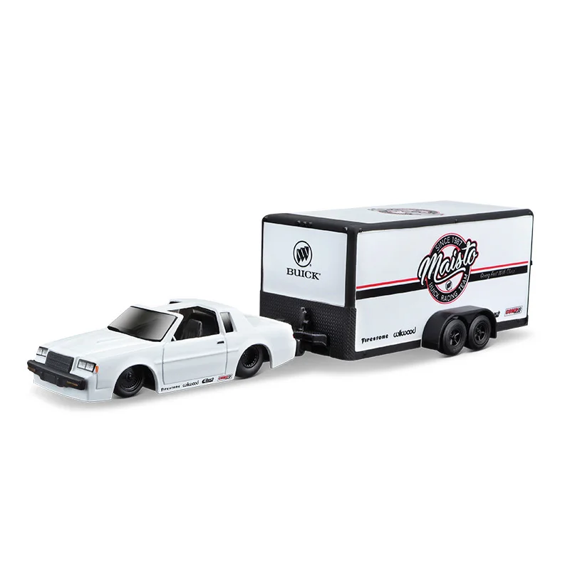 Maisto Hot New Product 1:64 Die-casting Car Model SVT MUSTANG COBRA W/ ENCLOSED Traveler TRAILER Collection Gift Toy