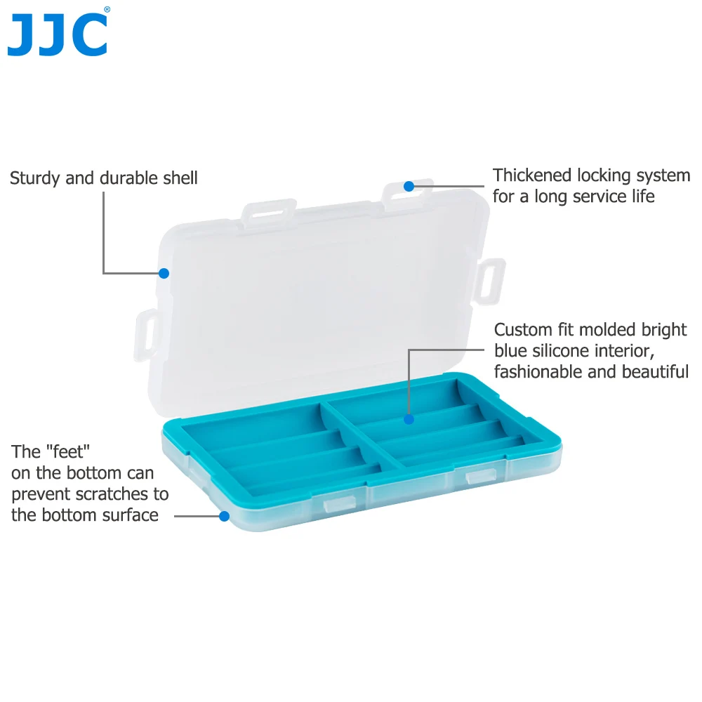 JJC 8 Slots AA 14500 Battery Case Water-Resistant AA Storage Box Shockproof AA Batteries Container for 8 x AA/ 14500 Batteries