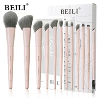 BEILI 12/15 Uds juegos de brochas de maquillaje profesionales herramienta cosmética Premium vegana Kakubi Podwer contorno en ángulo rubor sombra de ojos cepillo