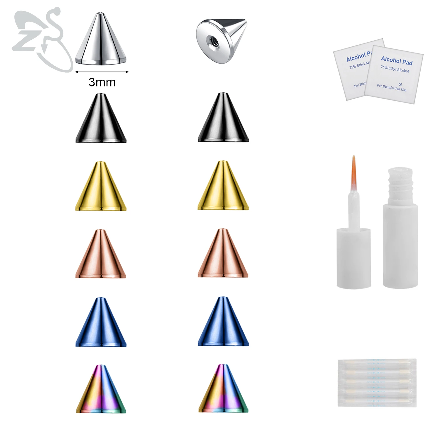 Fake Eyebrow Ring Set for Non-Piercing Body Jewelry