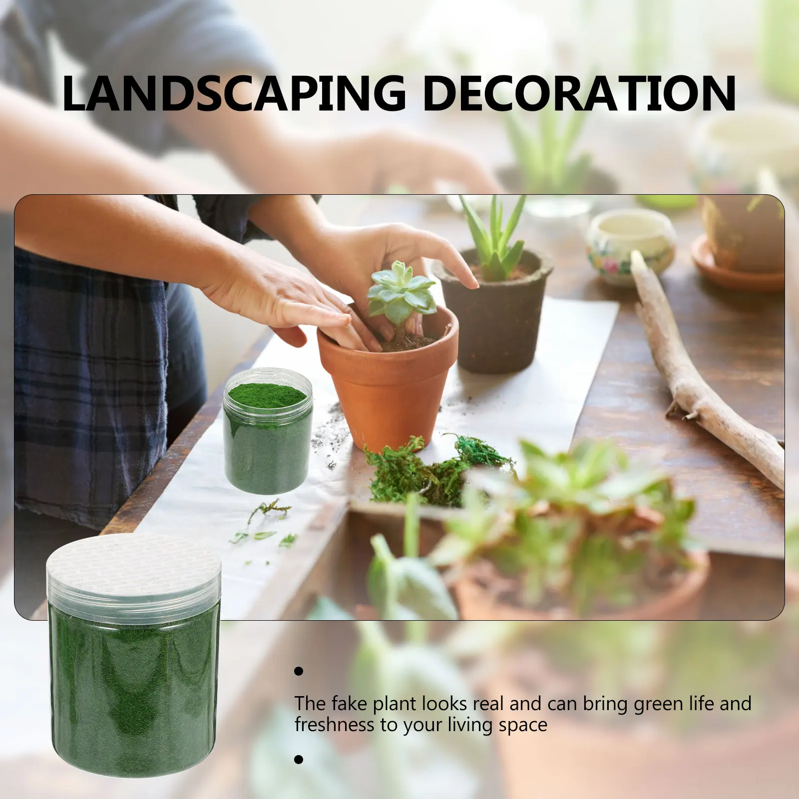 

1 Bottle Simulation Moss Decor Realistic Lawn Powder Landscape Prop DIY Decorative Fake Lawn Powder Artificial Plant Ornament