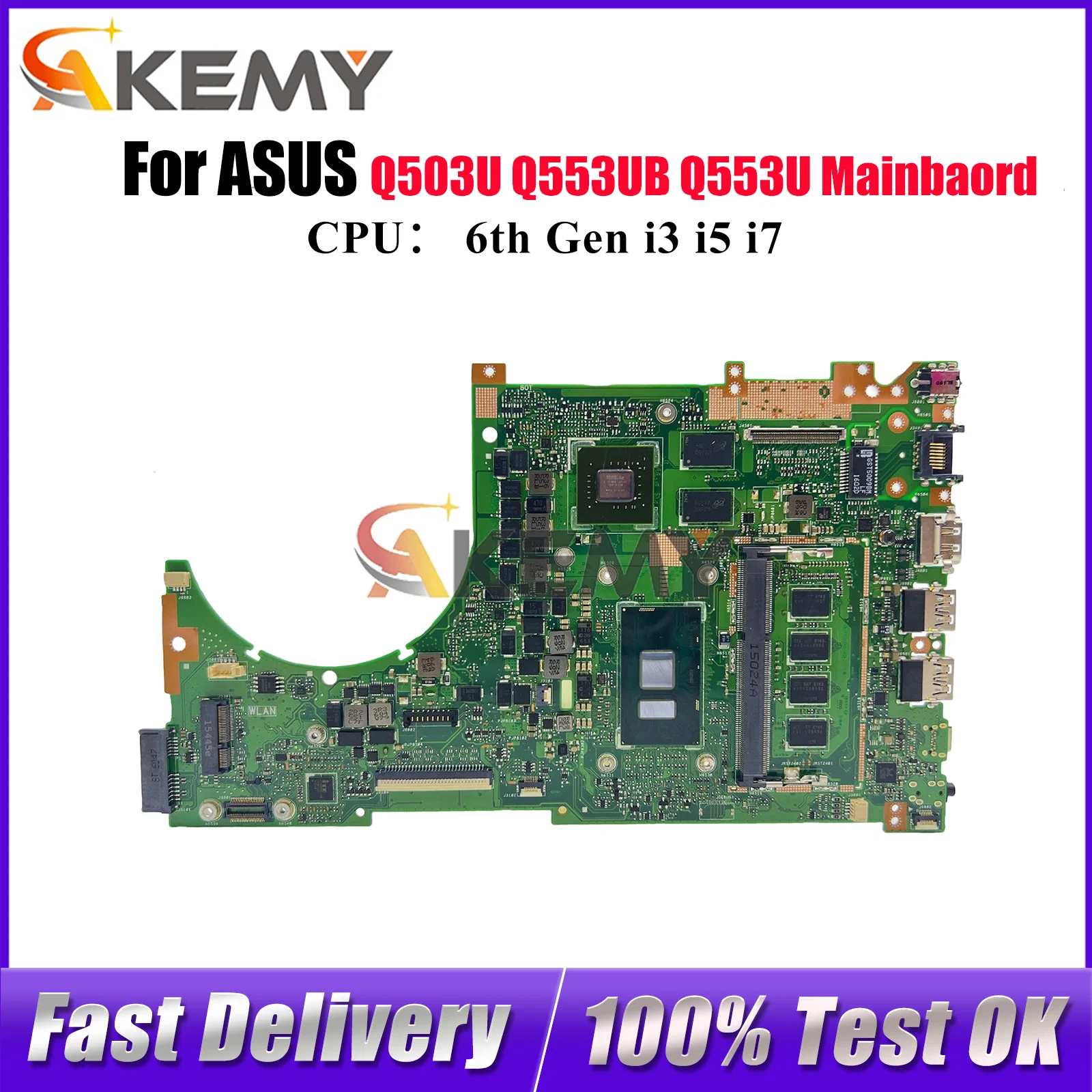 

Q553UB Материнская плата для ноутбука ASUS VivoBook Q553UB Q503U Q553UQ Q553U Материнская плата для ноутбука с процессором i3 i5 i7 100% тест, ОК, быстрая доставка