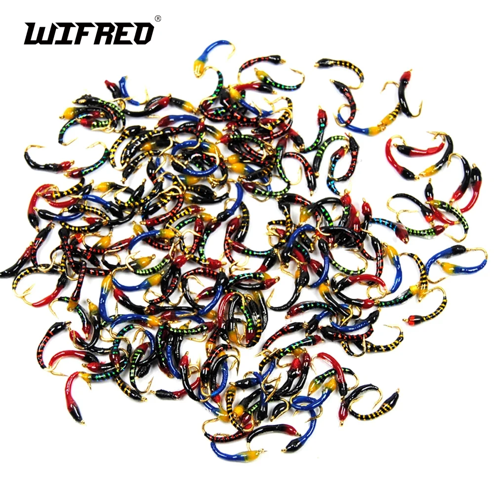 Wifreo 12pcs Epoxy Nymph Flies Midge Hegene Buzzers Trout Fishing Bait Artificial Lures Size 14 Hook