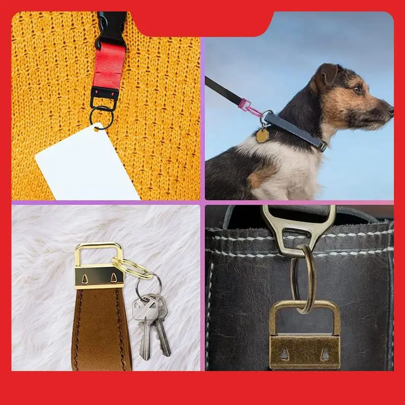 30 Pack 5 Color Metal Ribbon Hanging Clip Keychain Hardware With Key Ring DIY Tools