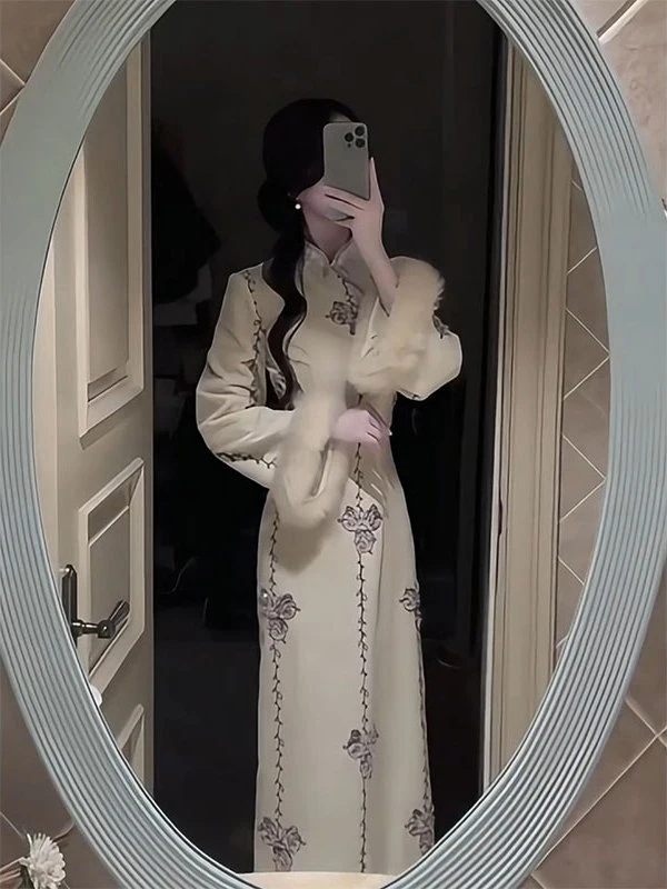 

Молодежный китайский национальный модный стиль: улучшенная версия 2025 года, осень-зима, новая коллекция Zen Sle Dr, высококачественная сенсационная одежда Treetter