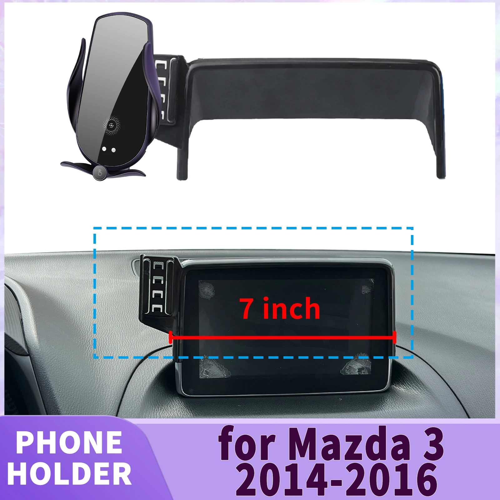 

fit for Mazda 3 Mazda3 BM BN 2014 2015 2016 Screen Base Phone Holder Mount ​​ Secure Clip Car​​ accessoires