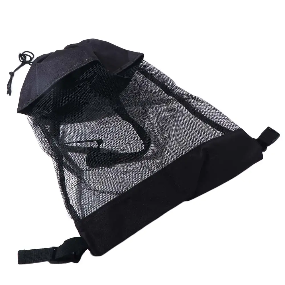 Mesh Bag Golf Cart Storage Bag Cute Practical Large Capacity Golf Ball Drawstring Pouch Black Adjustable Golf Ball Container