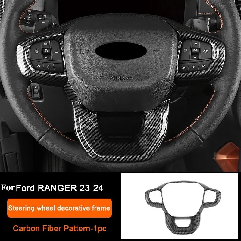Carbon Fiber Interior Upgrade Overlay Covers For Ford Ranger Wildtrak T9 2023-2025 Rear Air outlet Center Gear Shift Panel