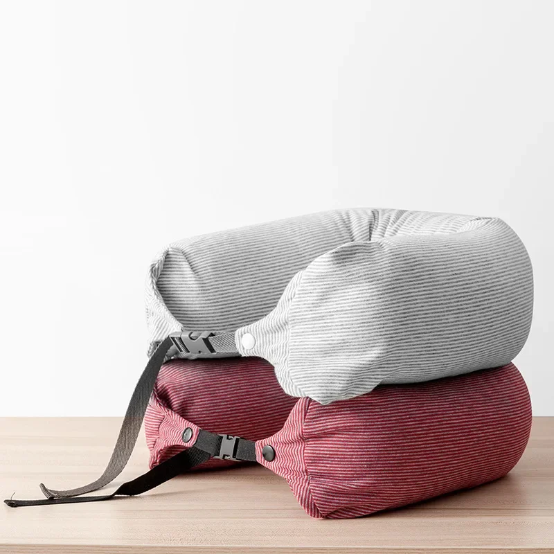 Travel Home Neck Pillow U-shaped Pillow Sweat Neck Pillow Stripe Foam Particle Pillow Sleep Lunch Break Portable Pillow
