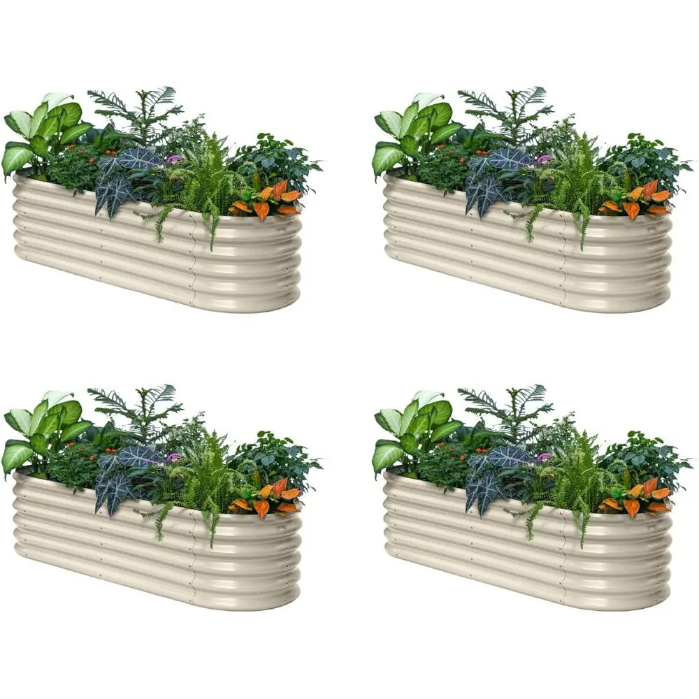 

Raised Garden Bed Set, 6x2x1.5 ft, 17 Tall Outdoor Steel Planter Boxes, Durable Metal for Herbs, Strawberries, or Small Spaces -