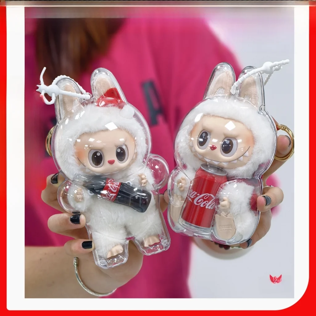 

Labubu Coca-Cola Doll Cherry Protection Case High Transparent Hard Brand Lazy Skin Little Beast for Boys And Girls