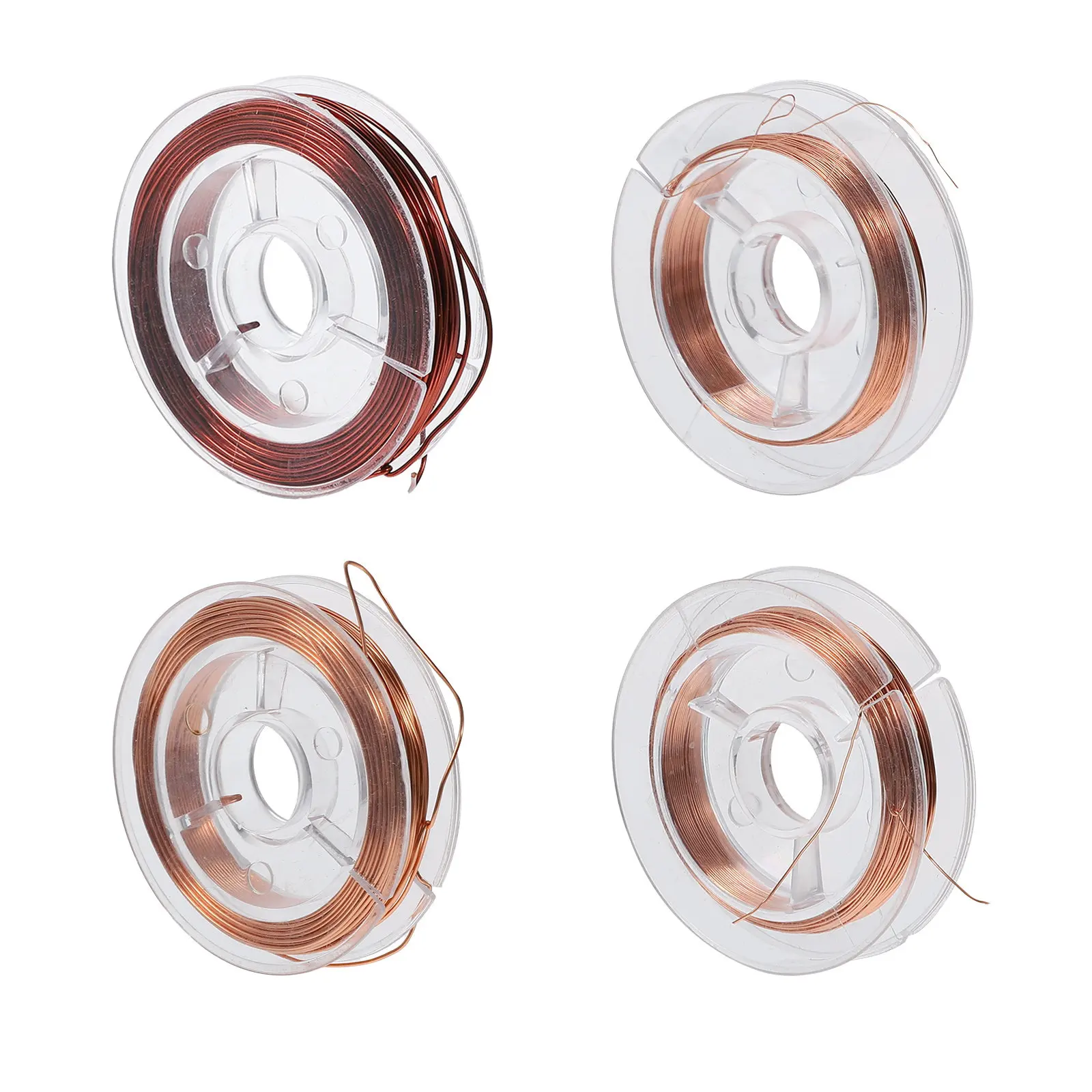 4 Rolls Enameled Copper Wire Bare Flexible Magnet Winding Wire for Motors Transformers DIY Accessories High Conductivity