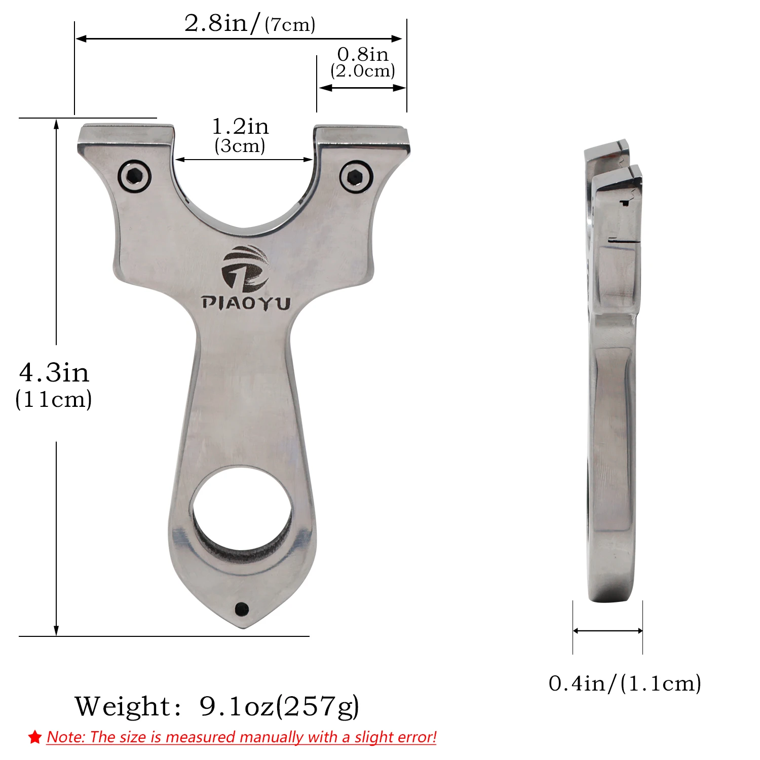 Stainless Steel Y-Shaped Slingshot Ergonomic Finger Ring & Flat Top Clamp for Outdoor Precision Practice Gear