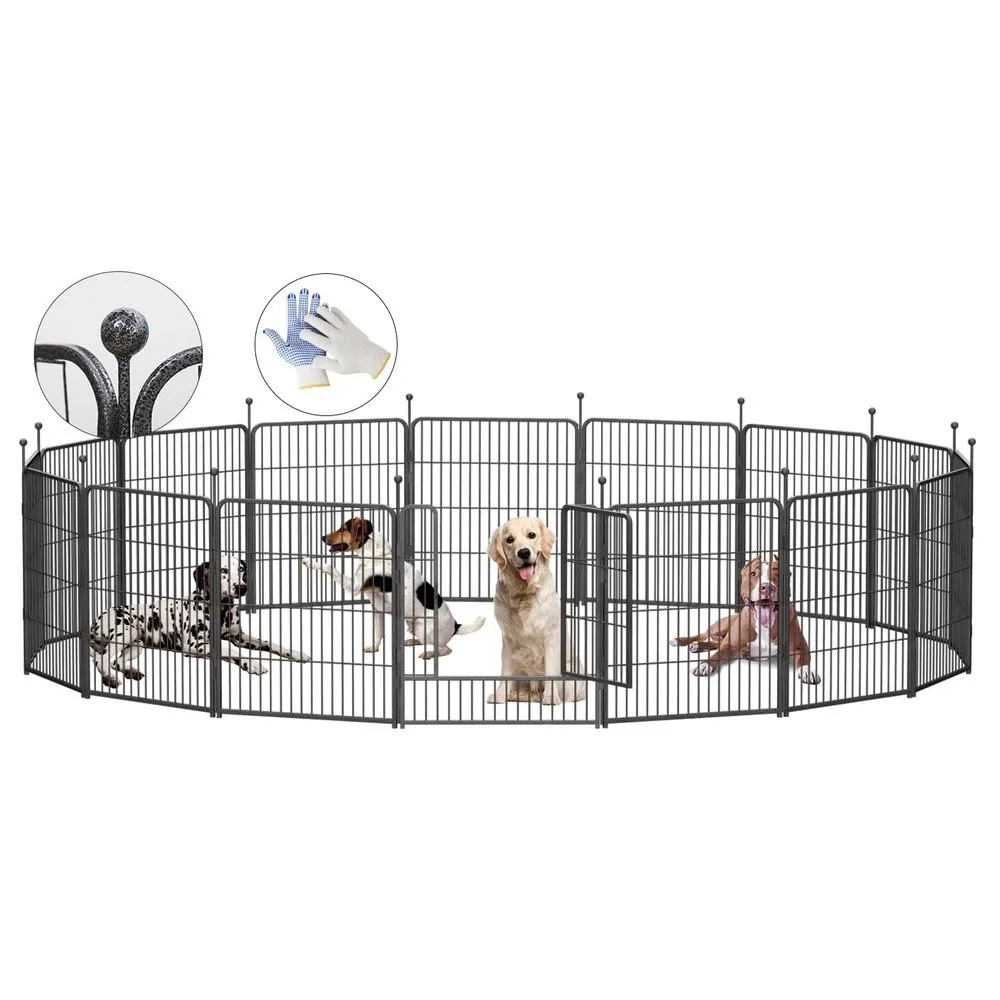 Dog Playpen 32/40/45 Inch Height in Heavy Duty Folding Indoor Outdoor Anti Rust Dog Exercise Fence Portable Pet Playpen