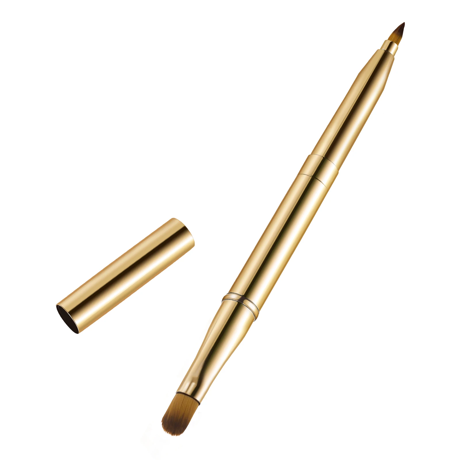 

Double Head Lip Brush Dual Ended Retractable Makeup Brush Portable Travel Size for Lipstick Eyeshadow Foundation