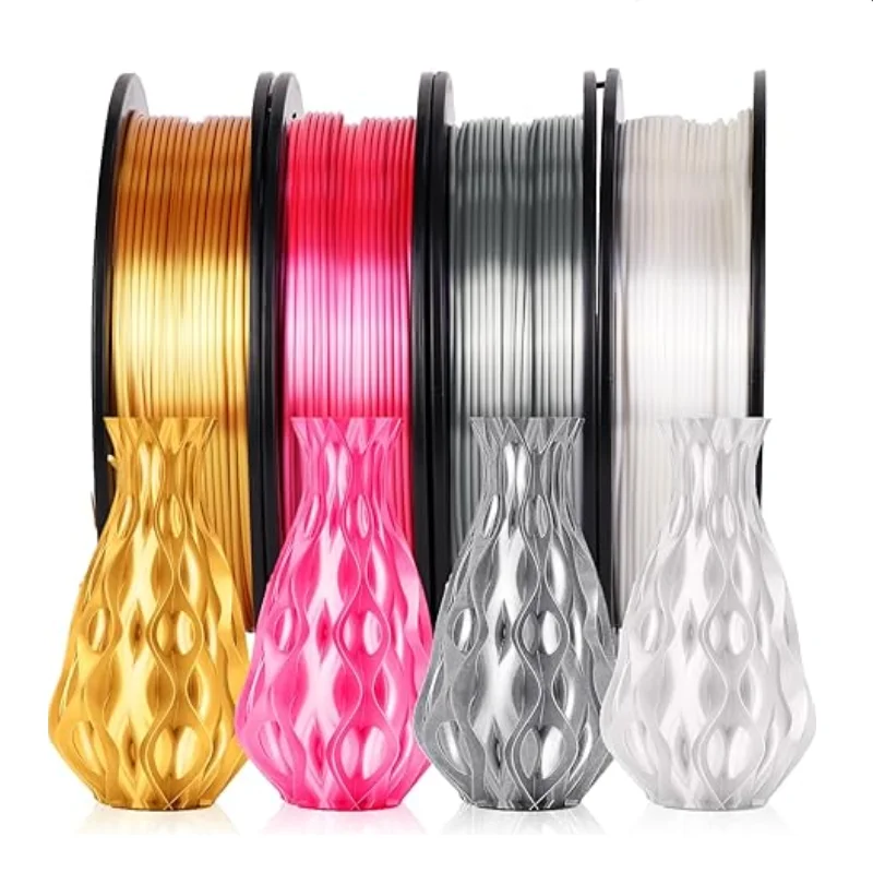 200G EasyThreed 3D Printer Filament PLA 1.75mm Silk Filament PLA Tricolor 3D Printing Material Dual Color Filament Color Change