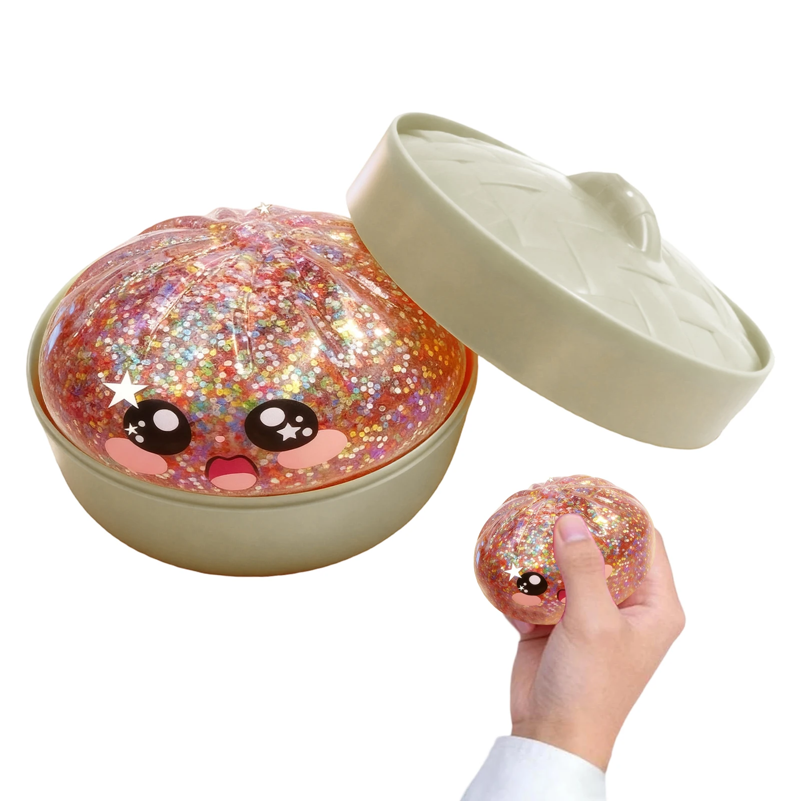 Gestoomde Dumpling-vormige sensorische knijp-speelgoed Squishiess Dumplings Stressballen Fidget Sensorisch Speelgoed Snel terugverend stressverlichtend speelgoed