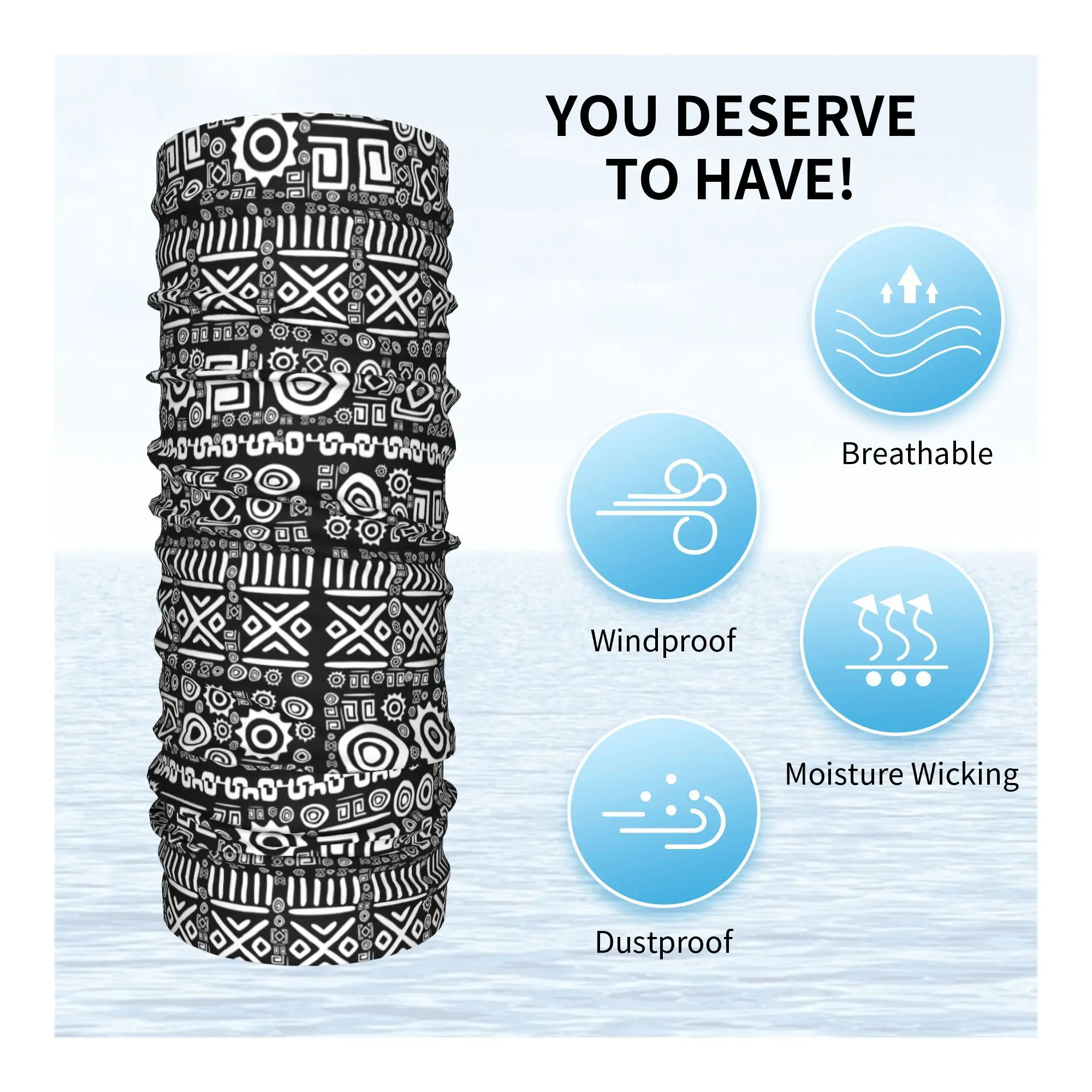 エスニックアフリカ柄バンダナネックゲートルプリントマスクスカーフ暖かい目出し帽乗馬男性女性大人防風