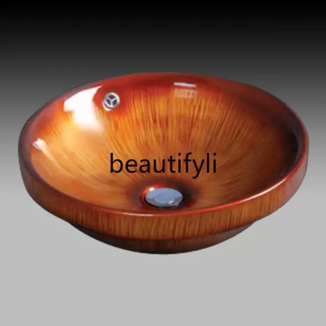 

Boutique art basin High-end wood grain, art basin, stone grain, table basin