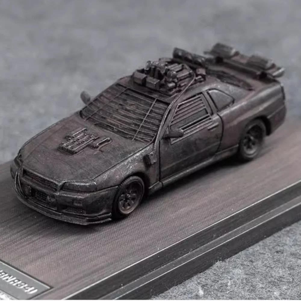 

Коллекционная модель автомобиля SW STREET WARRIOR 1:64 Compact GTR R34, потрясающая литая модель из сплава
