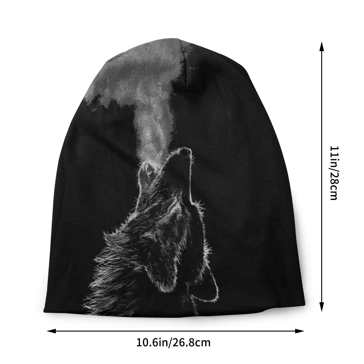 Black 3D Wolf Beanie Bonnet Knitting Hats Men Women Hip Hop Unisex Animal Warm Winter Skullies Beanies Cap for Ski