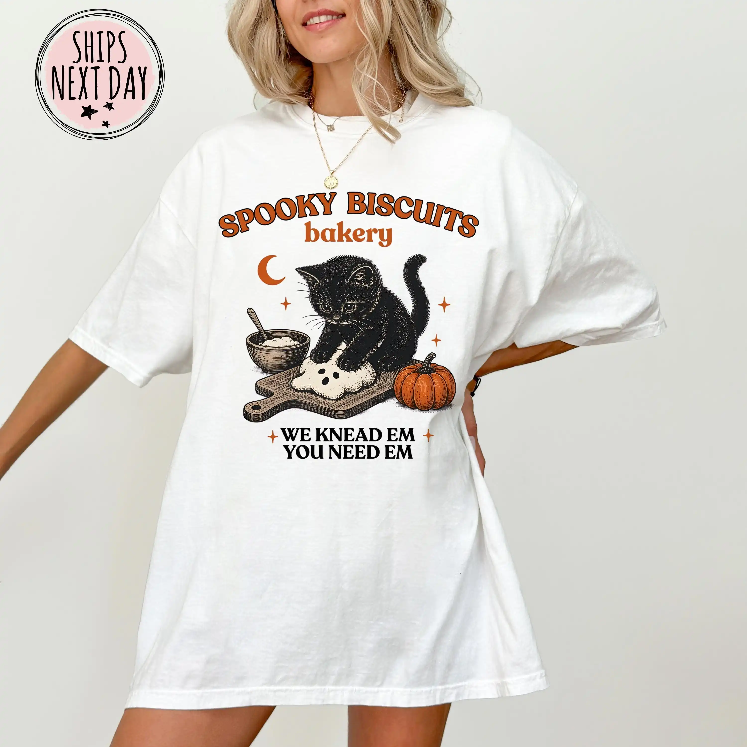 Black Cat Bakery Halloween Shirt – Spooky Biscuits Baking Tee