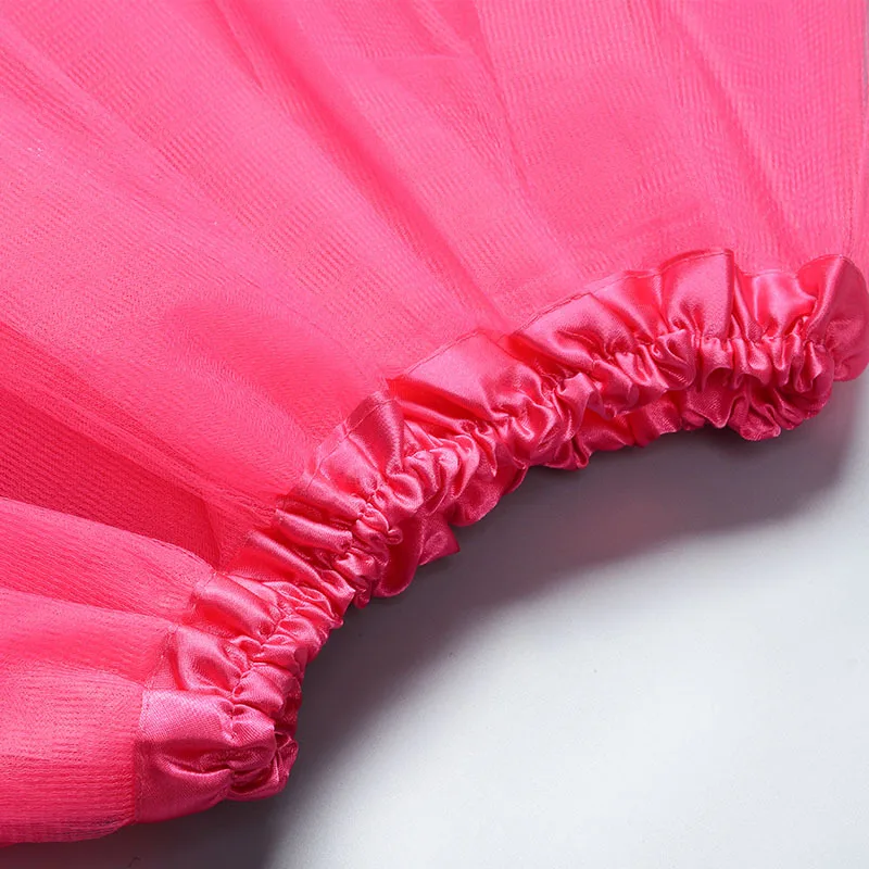 Girl Elastic Ballet Dancewear Tutus Mini Skirt For Birthday Party Dance 3 Layer Tulle Tutu Skirt for Kids Princess 2-8Y Girls