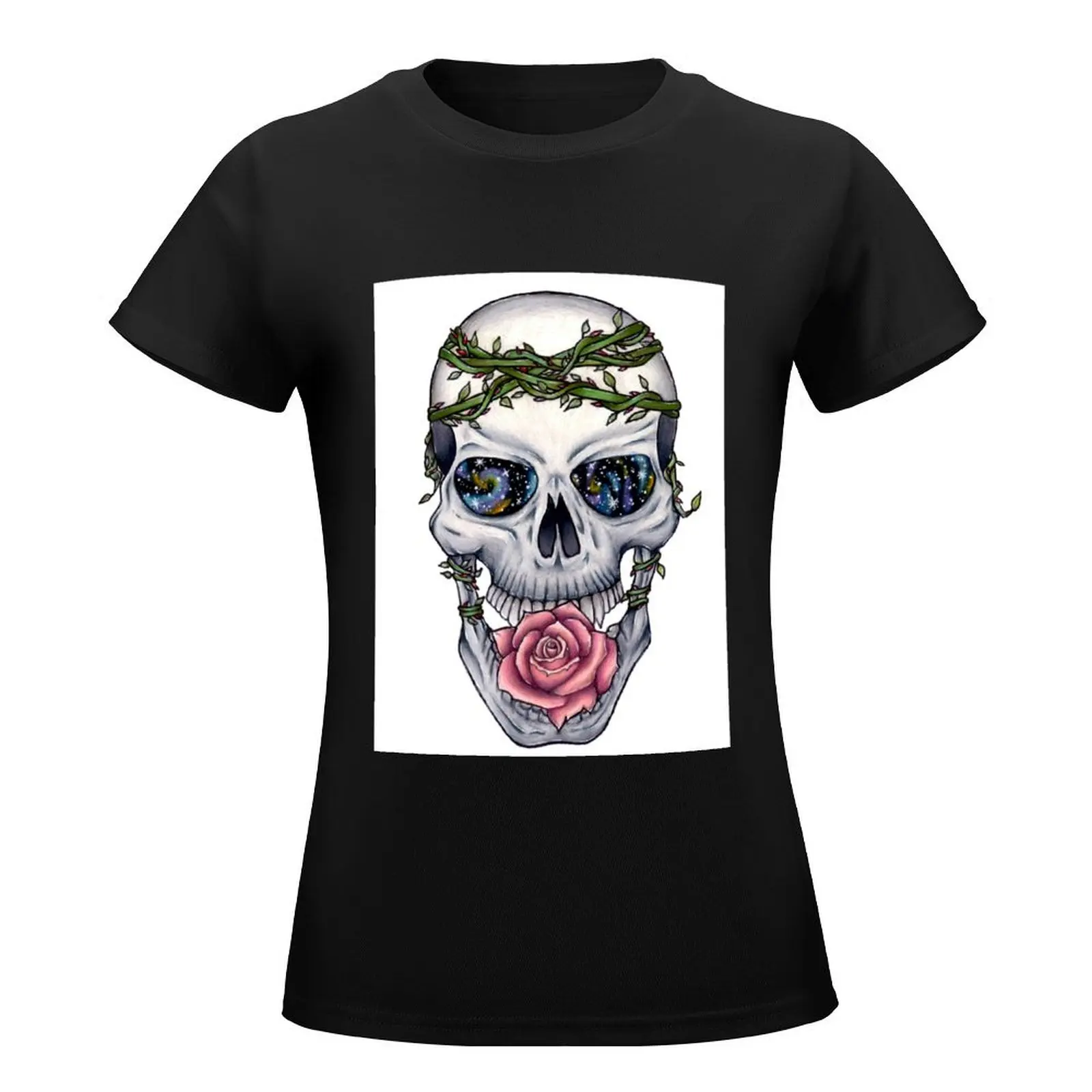 Galaxy Skull T-Shirt Blouse cute tops Womens graphic t shirts