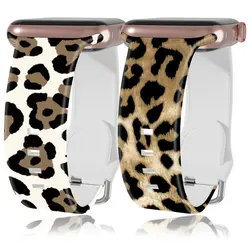 Leopard Strap for Apple Watch Ultra Band 49mm 40mm 41mm 44mm 45mm S10 46mm 42mm Silicone Sport Strap iWatch 10 9 8 7 6 5 4 3 SE