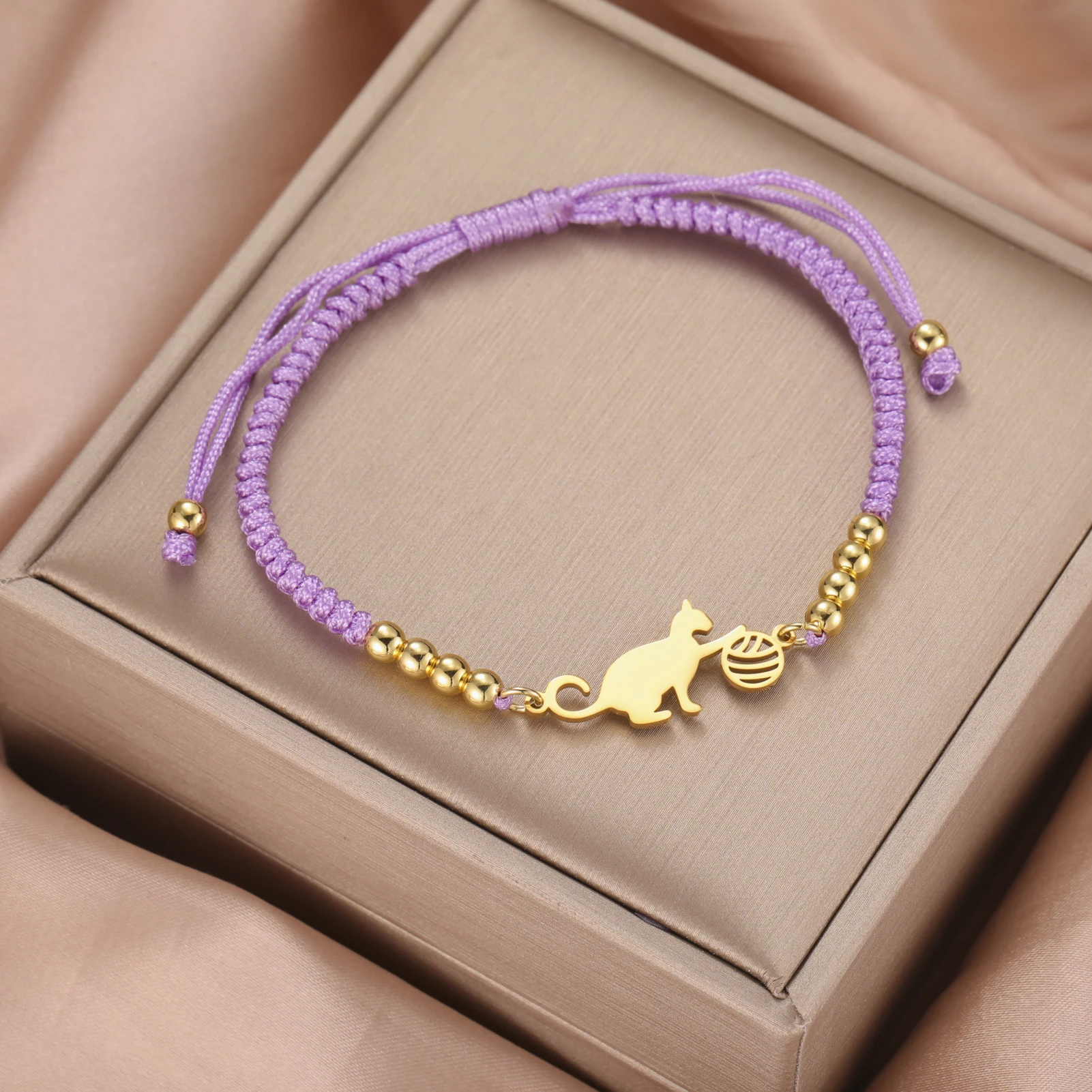 COOLTIME Niedliche Katzen-Armbänder für Damen, Edelstahl, hübsches Tier-Armband, Kpop-Mode, verstellbare Kette, Schmuck – Detail 20