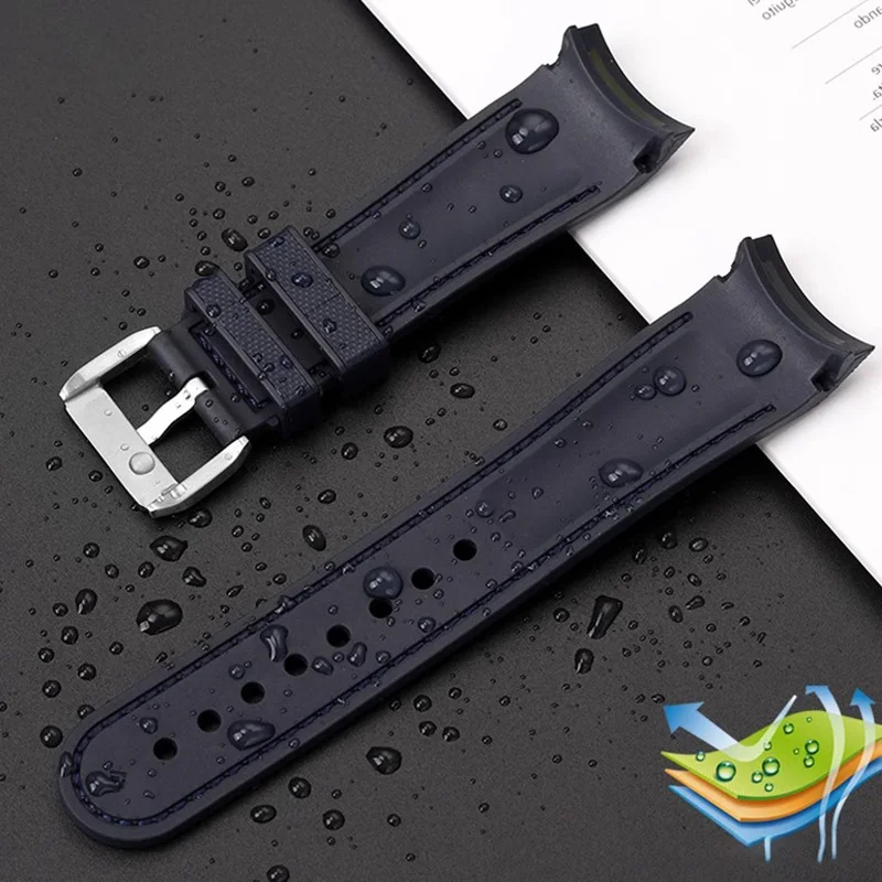 Canvas rubber base watchband for Blancpain 50 Xun 5000 series 43mm 50 Xun nylon patterned fluororubber watch strap 23mm Bracelet