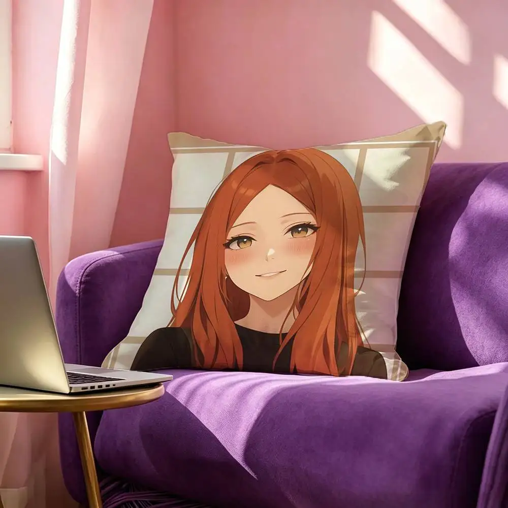 B-Bleach O-Orihime Inoue Square Double-Sided printed Pillow Case Bedroom Bedside Pillow Sofa Cushion Cover 6