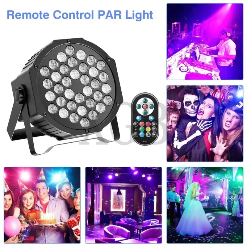 2/4Pcs 36LED Par Lights Built-in Battery&Electric Display Rechargeable Stage Par Light For DJ Disco Bar Wedding Party