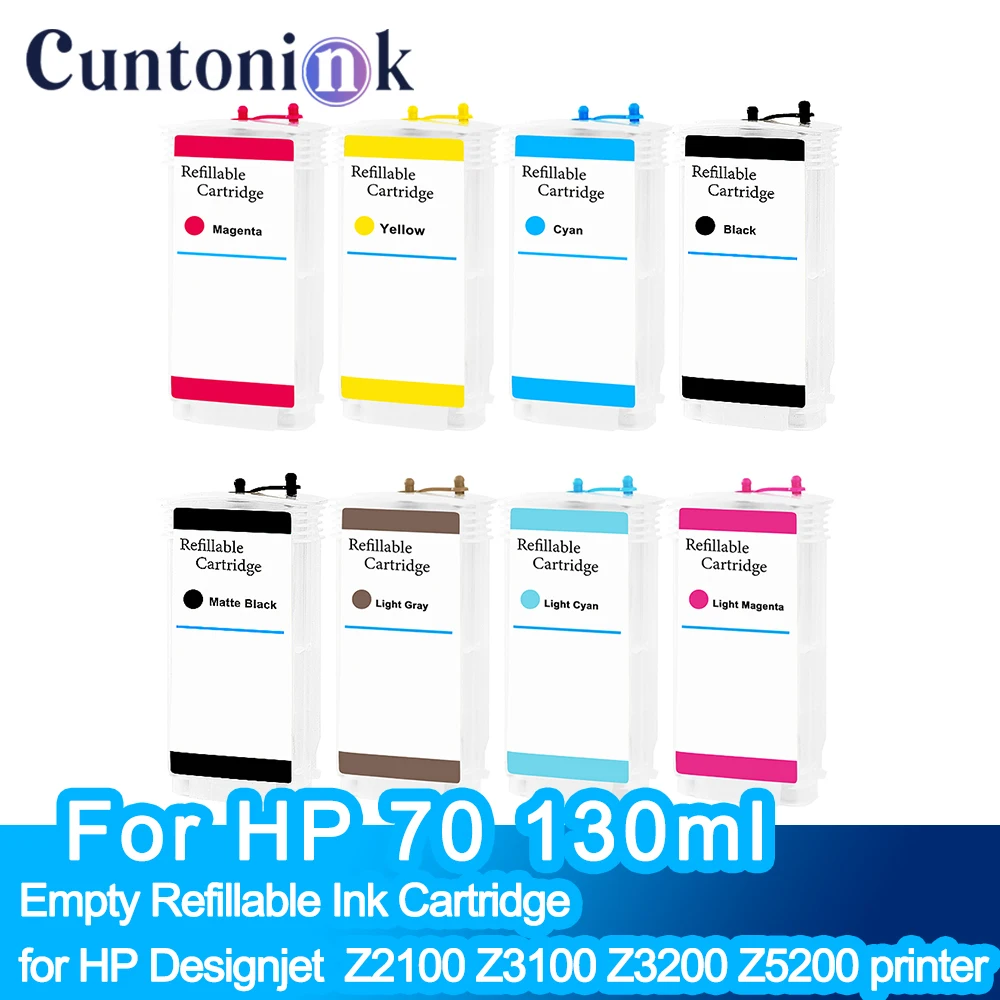 

for hp70 HP 70 130ml Empty Refillable Ink Cartridge With one time use chip For HP Designjet Z2100 Z3100 Z3200 Z5200 Z5400Printer