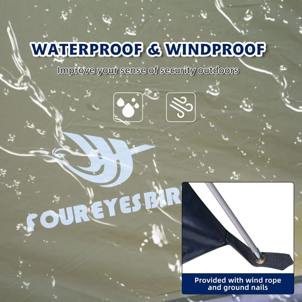 خيمة المشي لمسافات طويلة منفردة مدمجة بطول 7.2 قدم × 4 أقدام، مقاومة للماء وخفيفة الوزن للمغامرات الخارجية #6