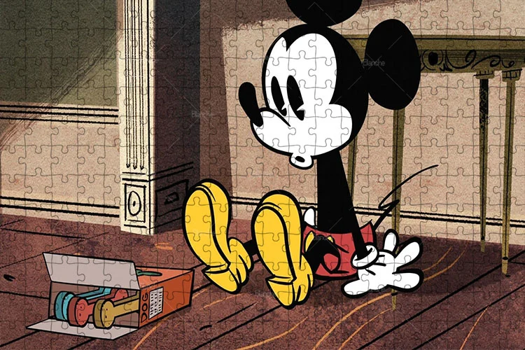 Disney-rompecabezas de papel de Mickey y Minnie para niños, rompecabezas clásico de dibujos animados, imagen para niños, regalo relajante, 1000 piezas