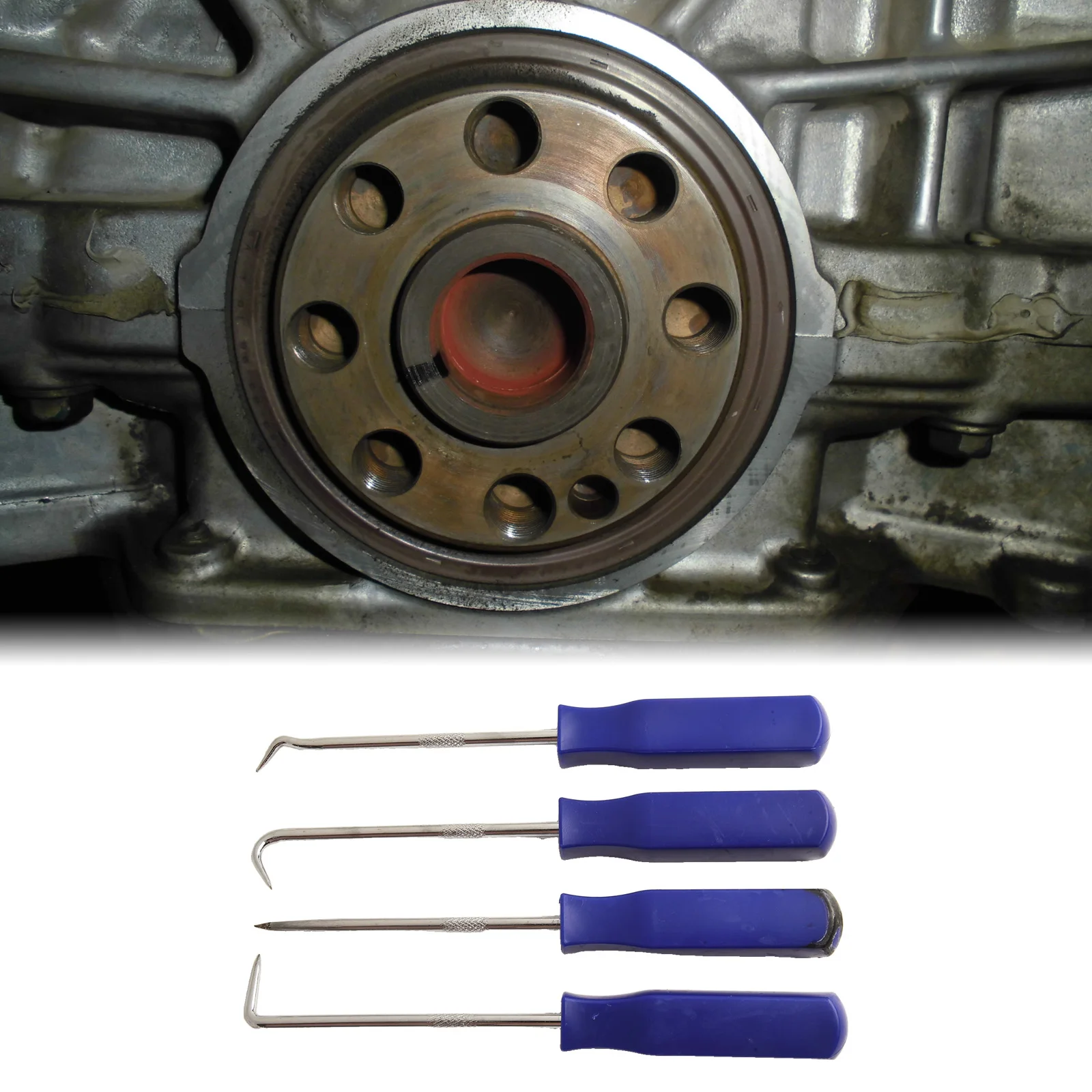 Narzędzie Pick & Hook 4pcs 4x Car Craft For Oil Seal Gasket Remover Części do narzędzi ręcznych Niezawodna stal i plastikowa Przydatne