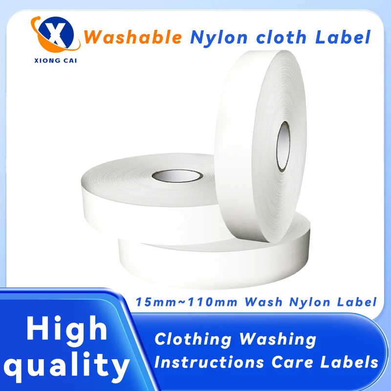 

1PCS 15mm 20 25 30 35 40 45 50 60 70 80 90 100 110mm 200m Washable Nylon Cloth Clothing Care Labels Washing Instructions Label