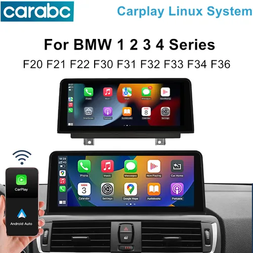 10,25 ""para BMW 1 2 3 4 Series F20 F21 F22 F30 F31 F32 F33 NBT inalámbrico Carplay Android Auto vídeo Multimedia navegación GPS