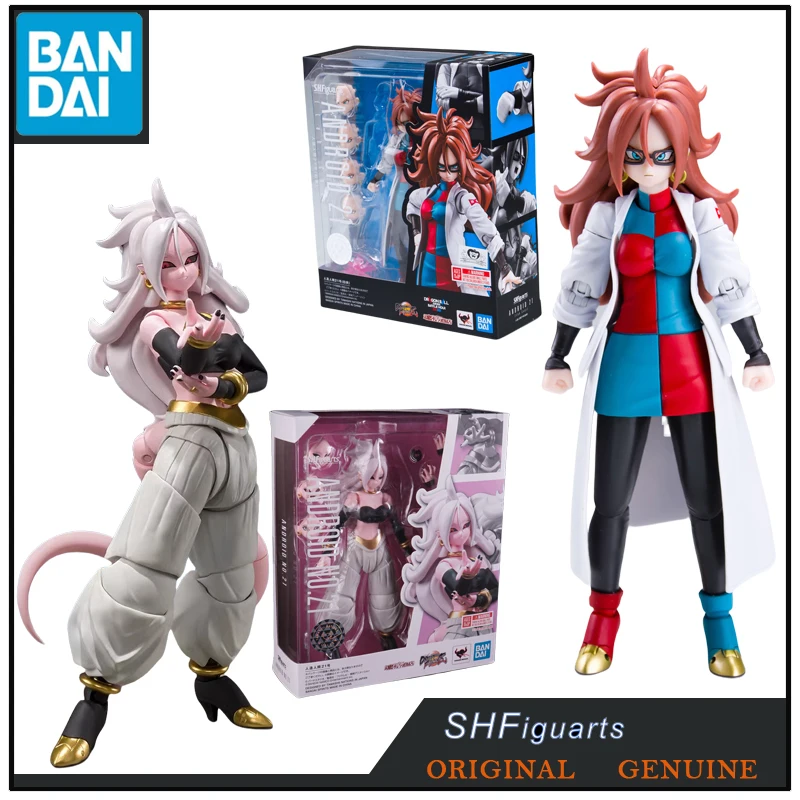 Bandai-figuras de acción de Dragon Ball SHF originales para niños y niñas, juguetes de Anime, adornos de modelos coleccionables, regalo, ANDROID NO.21