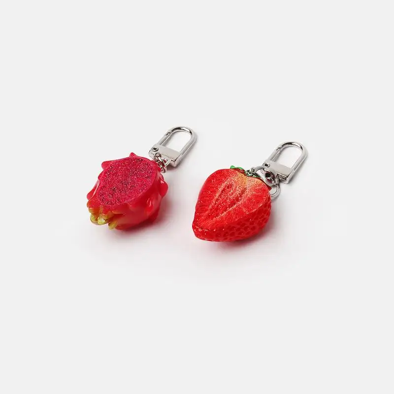 Niedlicher Frucht-Taschenanhänger, süßer Schlüsselanhänger, realistischer Frucht-Schlüsselanhänger, süßer halber Frucht-Schlüsselanhänger für Gepäck, Geschenk für Teenager – Detail 3