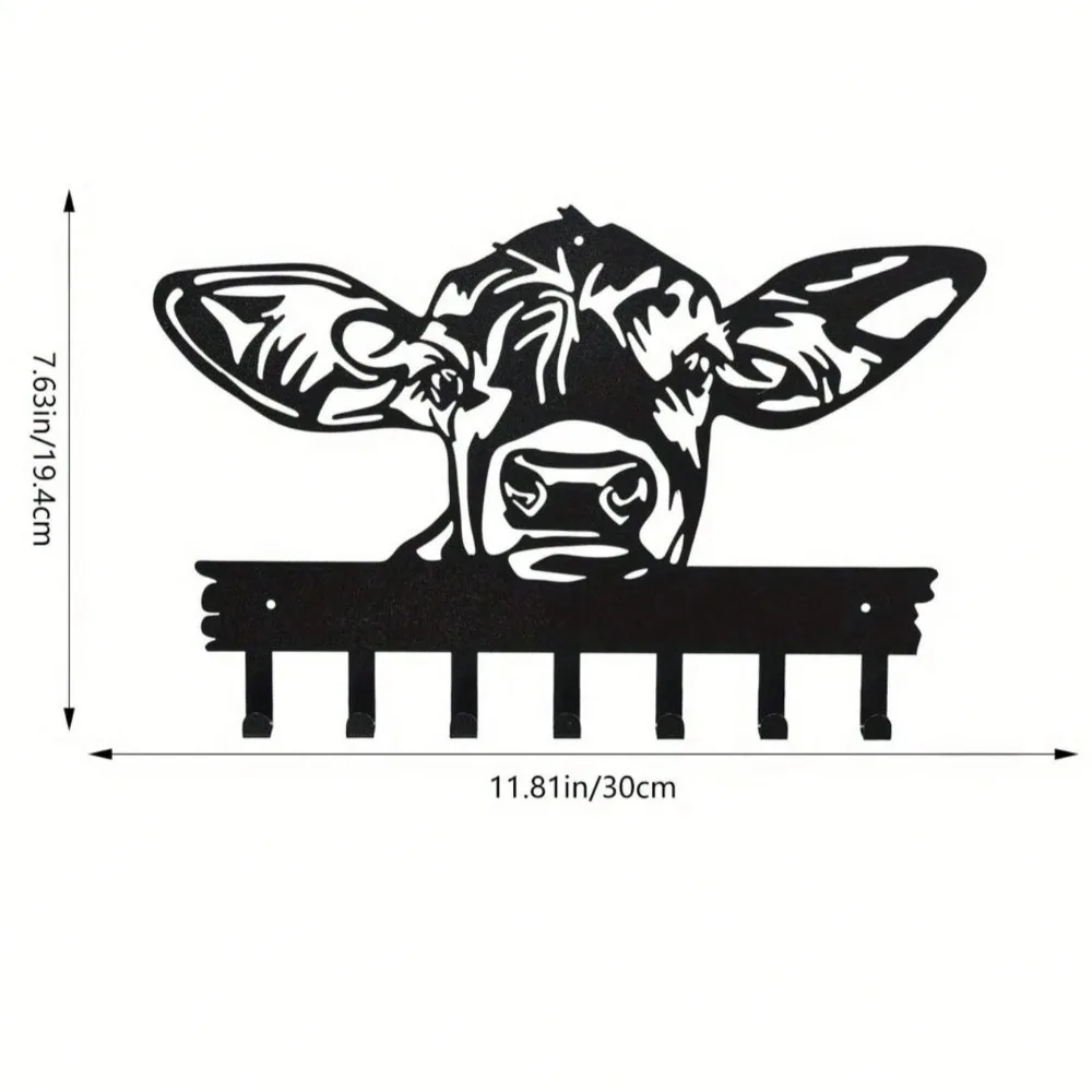 ตะขอโลหะสีดำคุณภาพสูง 1 ชิ้น สำหรับตกแต่งบ้าน - ของขวัญส่วนตัว แขวนใส่ช้อนส้อมได้ เหมาะสำหรับห้องนั่งเล่นในร่ม