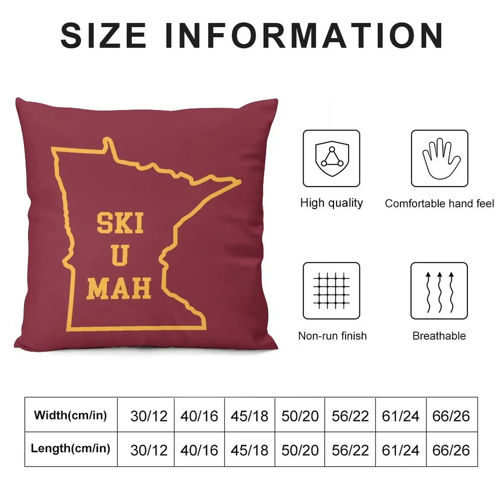 Ski U Mah MN Outline Throw Pillow sleeping pillows Bed pillowcases pillow