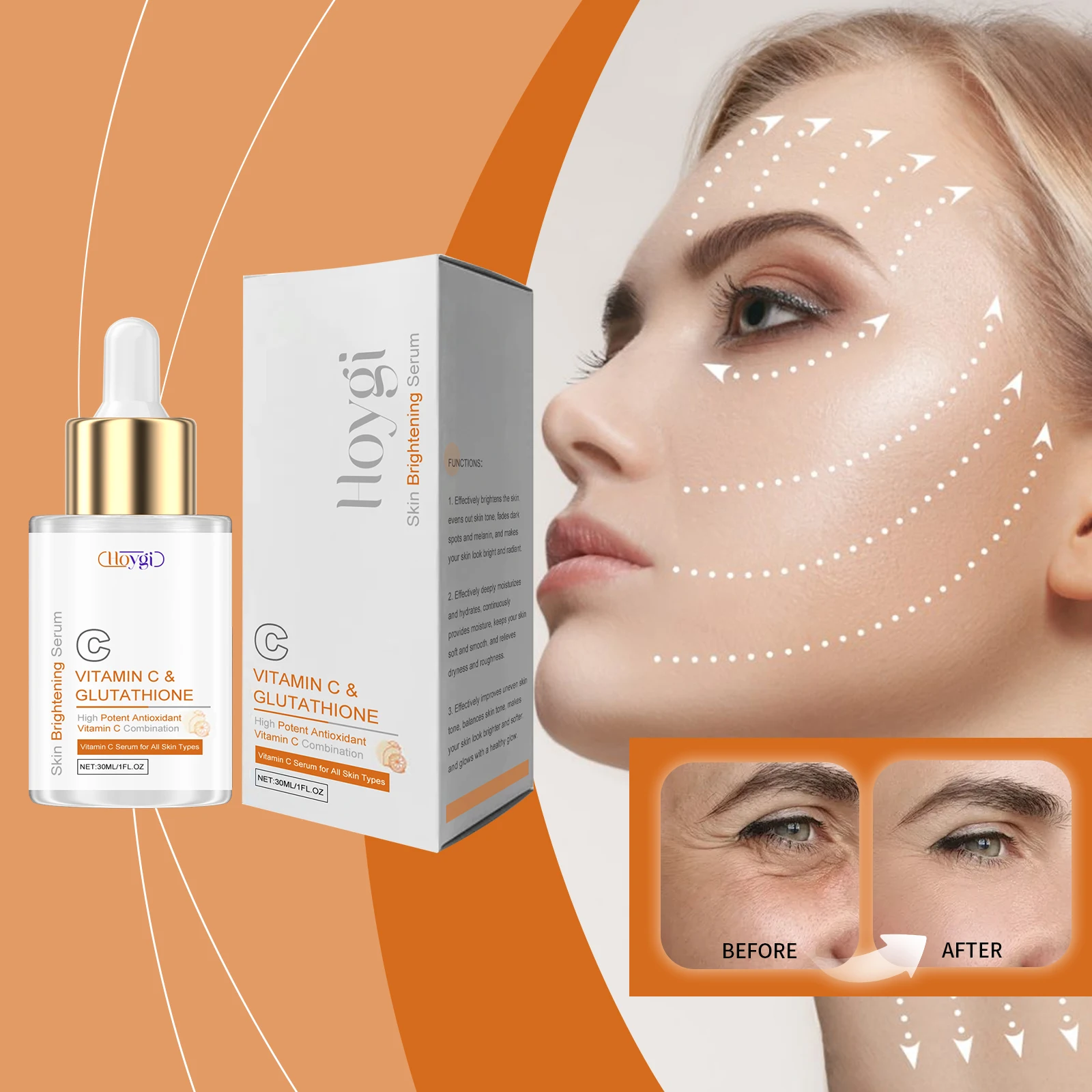

Hoygi Vitamin C Essence Firming Skin Moisturizing Brightening Moisturizing Smooth Skin Rejuvenating Facial Essence