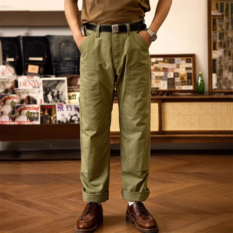 

Red Tornado Derrickman Chinos Vintage Workwear Style Double-Knee Motorcycle Pants FW-0002