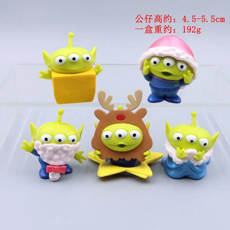 5pcs Disney Toy Story Kawaii Alien Christmas Styles Model Action Figure Desktop Ornaments Children Friends Charm Birthday Gift