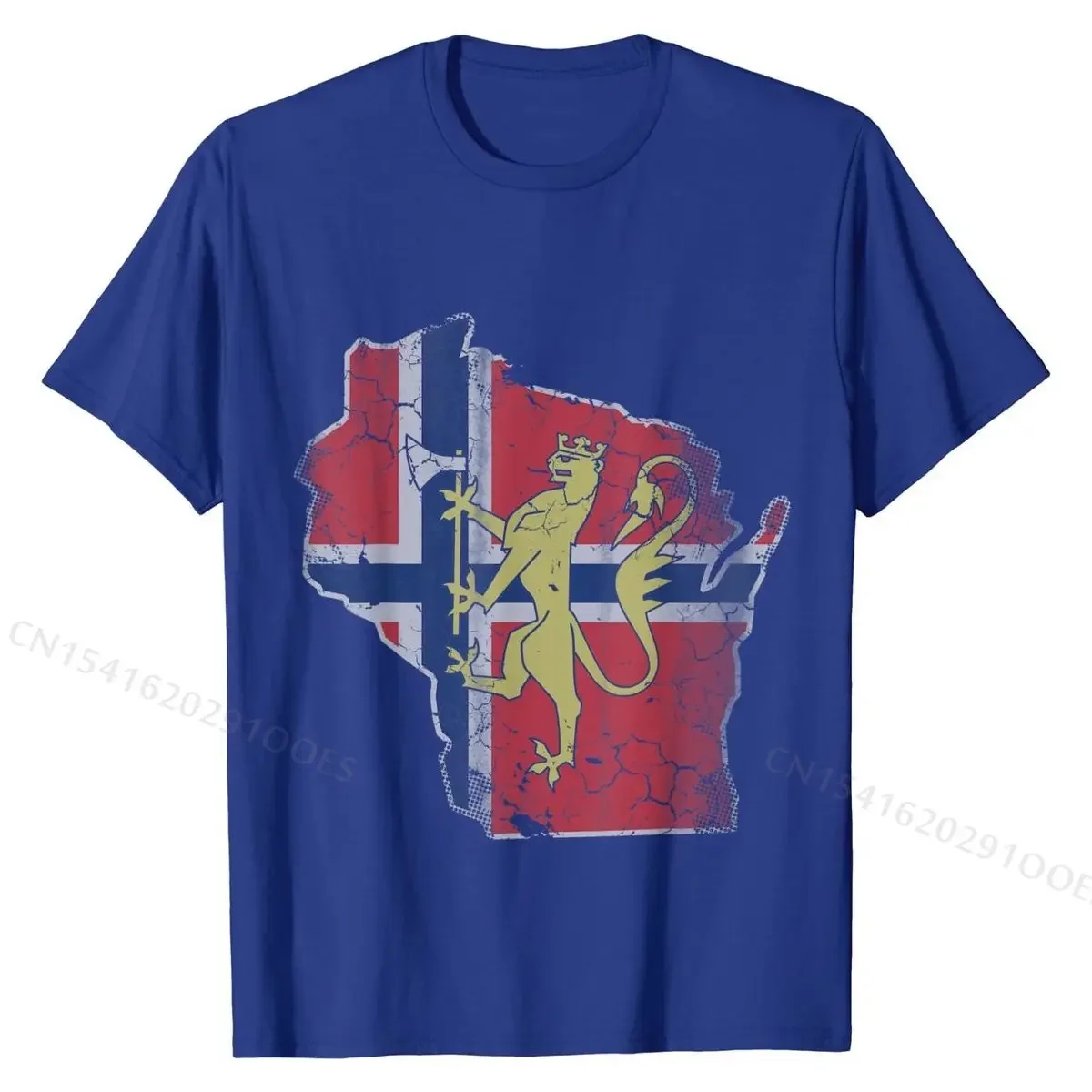 Wisconsin Norwegian Heritage Norway Norge T-Shirt T Shirt Print Newest Youth Tops Shirts Print Cotton