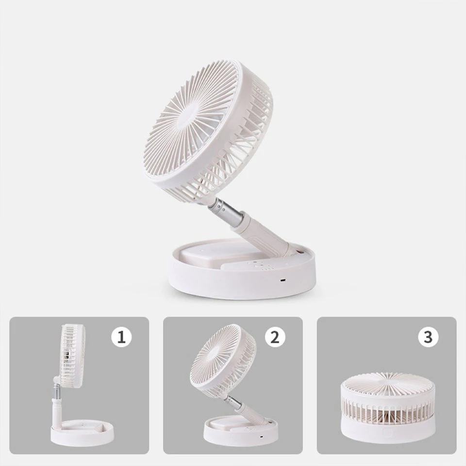 Hot Sell Portable Adjustable Height Desktop Fan USB Rechargeable Folding Telescopic Table Fan Desk Stand Mini Fan